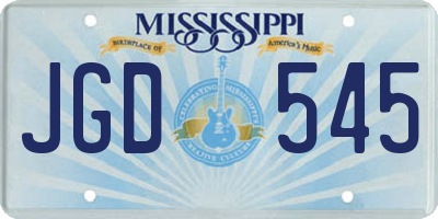 MS license plate JGD545