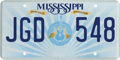 MS license plate JGD548