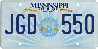 MS license plate JGD550