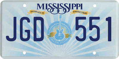 MS license plate JGD551