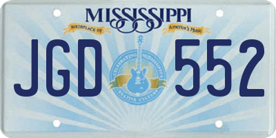 MS license plate JGD552