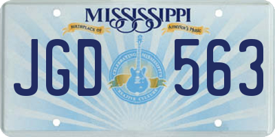 MS license plate JGD563