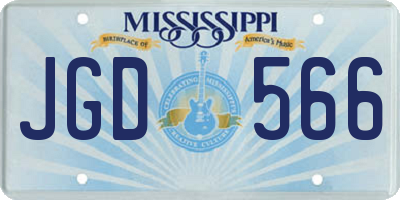 MS license plate JGD566