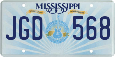 MS license plate JGD568