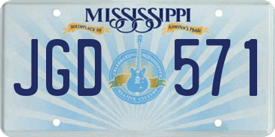 MS license plate JGD571