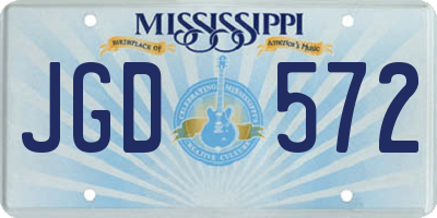 MS license plate JGD572
