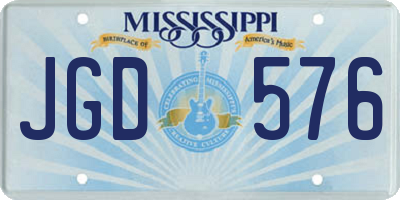 MS license plate JGD576
