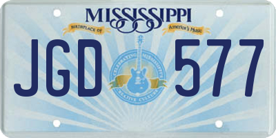 MS license plate JGD577