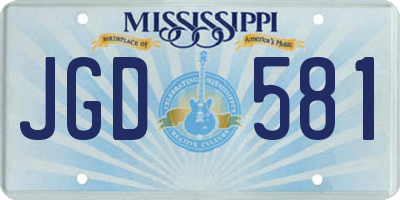 MS license plate JGD581