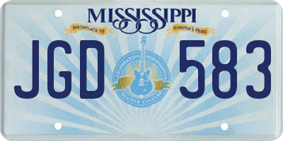 MS license plate JGD583