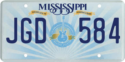 MS license plate JGD584