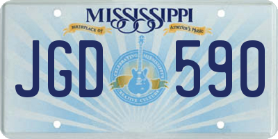 MS license plate JGD590
