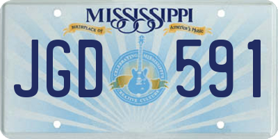 MS license plate JGD591