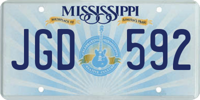 MS license plate JGD592