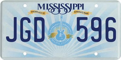 MS license plate JGD596