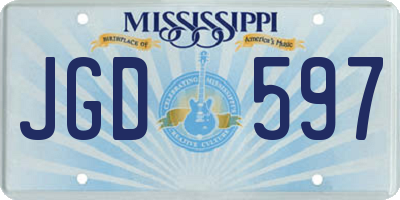 MS license plate JGD597