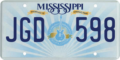 MS license plate JGD598