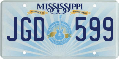 MS license plate JGD599