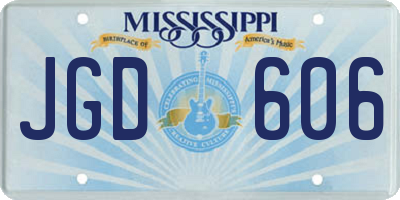 MS license plate JGD606