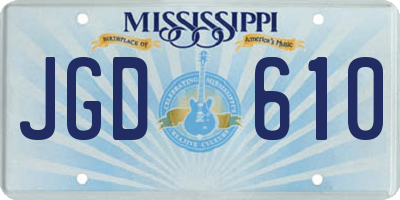 MS license plate JGD610
