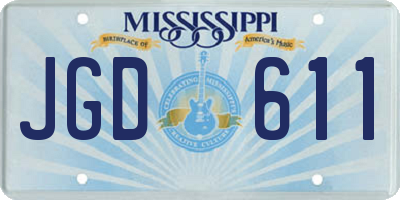 MS license plate JGD611
