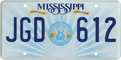 MS license plate JGD612