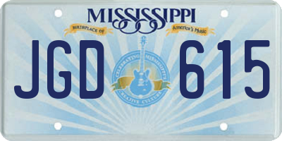 MS license plate JGD615