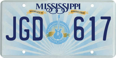 MS license plate JGD617