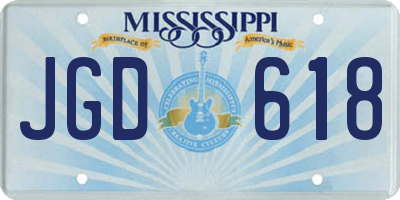 MS license plate JGD618