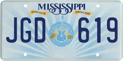 MS license plate JGD619