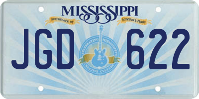 MS license plate JGD622