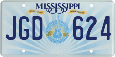 MS license plate JGD624