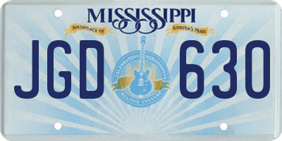 MS license plate JGD630