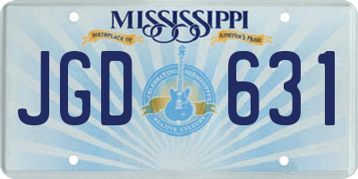 MS license plate JGD631