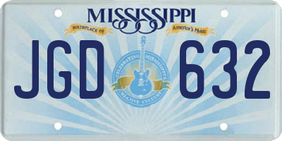 MS license plate JGD632