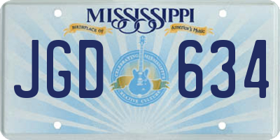 MS license plate JGD634