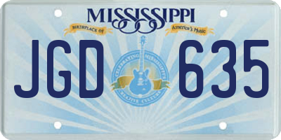 MS license plate JGD635