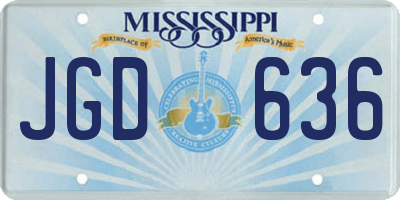 MS license plate JGD636