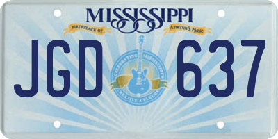 MS license plate JGD637