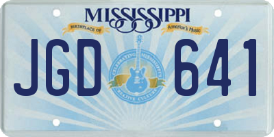MS license plate JGD641