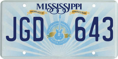 MS license plate JGD643