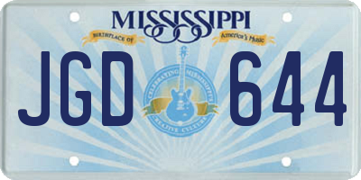 MS license plate JGD644