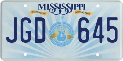 MS license plate JGD645