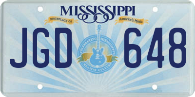 MS license plate JGD648