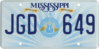 MS license plate JGD649
