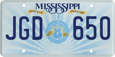 MS license plate JGD650