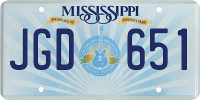 MS license plate JGD651