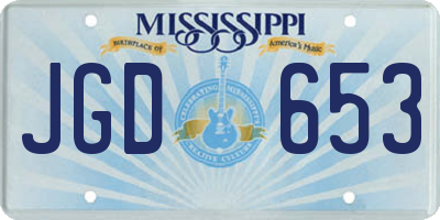 MS license plate JGD653