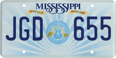 MS license plate JGD655