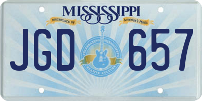 MS license plate JGD657